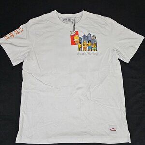 The Simpsons Board Meeting White Graphic Tee XL Cotton Crewneck NWTS